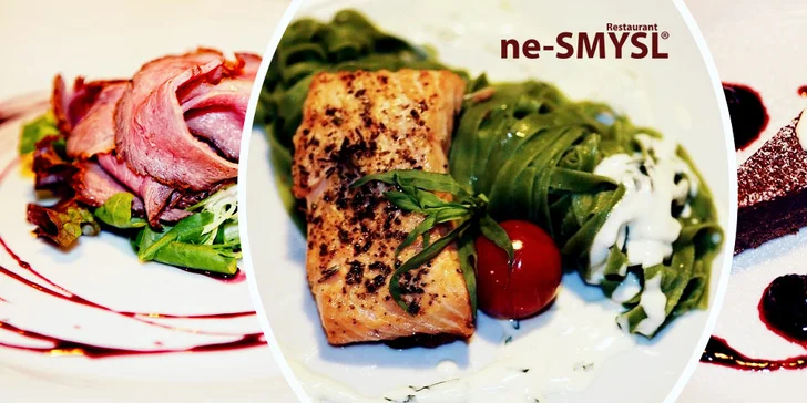 Vánoční menu o 3 chodech v restauraci ne-SMYSL