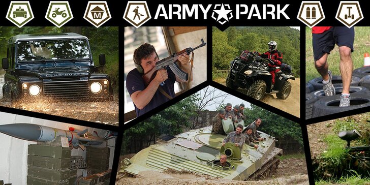 Zábava ve vojenském stylu – střelby, jízdy, opičí dráha i army muzeum