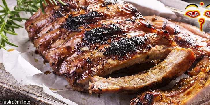 1 kg luxusně masitých zauzených grilovaných žebírek