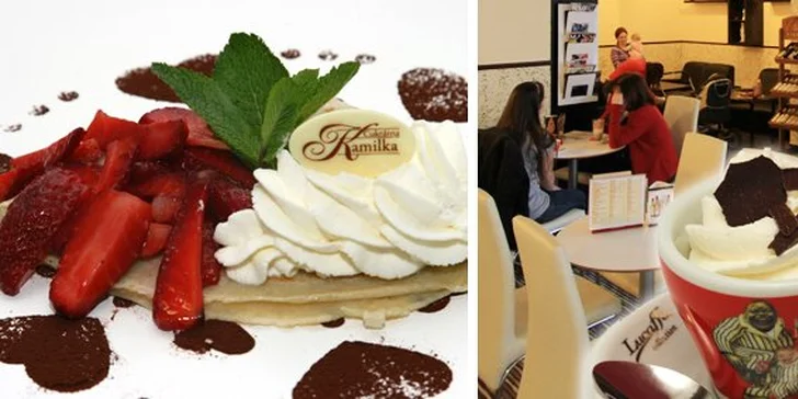 84 Kč za dvě kávy a dvě palačinky s náplní podle vašeho výběru. Voňavé menu pro dva ve vyhlášené karlovarské cukrárně se slevou 50 %.
