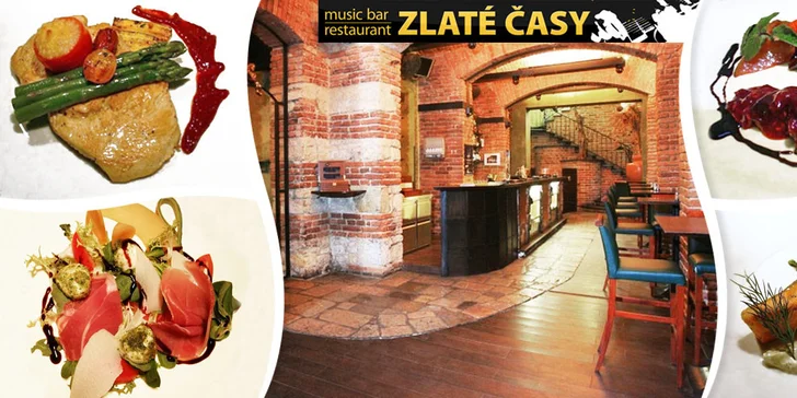 4chodové menu ve Zlatých časech pro dva