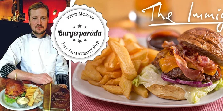 Obědové menu s burgery v The Immigrant Pub