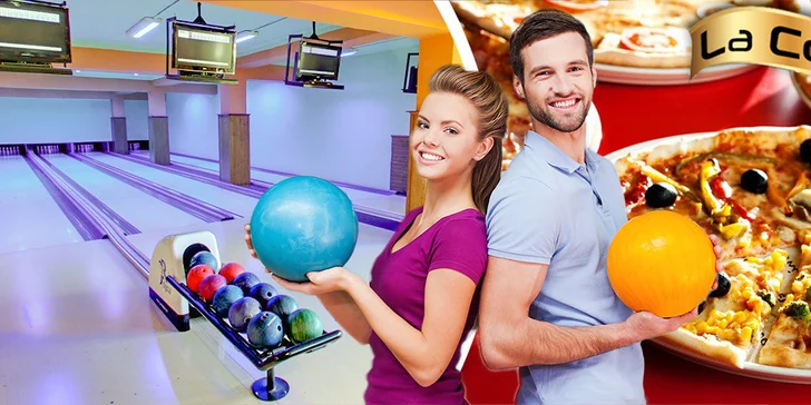 2 pizzy a 1 hodina bowlingu až pro 6 osob
