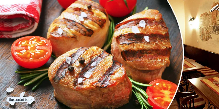 2 panenky na grilu s omáčkou a přílohou dle výběru