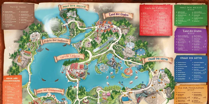 Celý park sestává z několika tematických světů. 