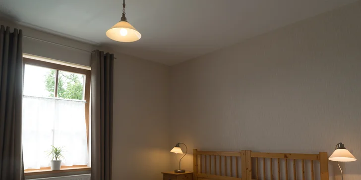Z okna budete mít pěkný výhled třeba na zimní vinici. 