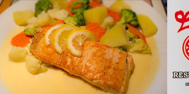99 Kč za křehoučkého lososa v holandské omáčce se zeleninou a bramborem. Lehká rybí specialitka se slevou 50 %.