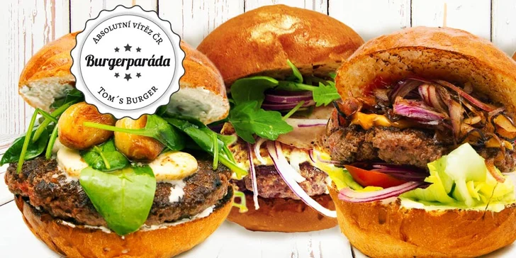 Dva poctivé 200g burgery v Tom's burger