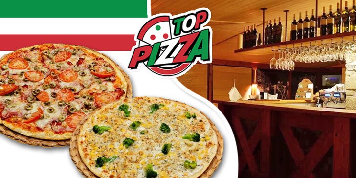 2 křupavé pizzy z Top Pizza dle výběru