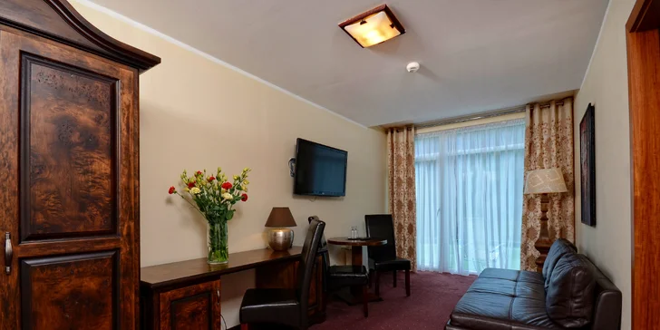 V apartmáne nájdete aj chladničku a župany.