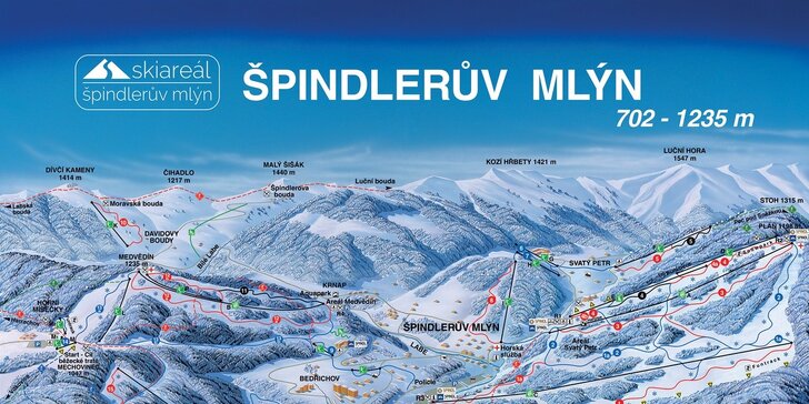 1denní skipass na všední den do skiareálu Špindlerův Mlýn