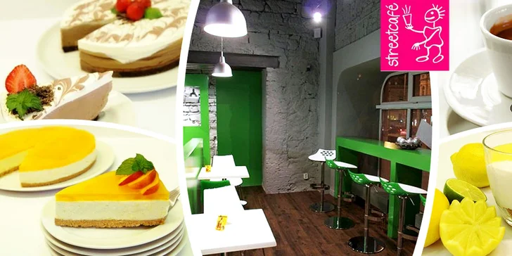 2x lahodné nápoje a domácí zákusek ve streetcafé