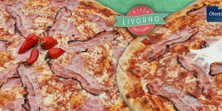 Obří pizza o průměru 45 cm s sebou do krabice