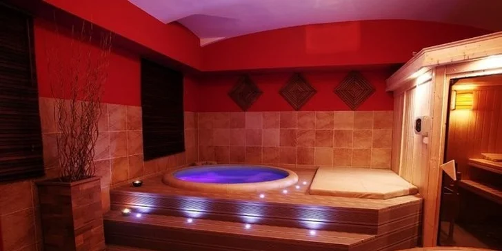 2 hodiny pohody v privátní sauně a vířivce + občerstvení pro dva