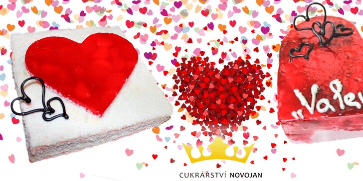 Valentýnské dorty ve tvaru srdce (1,5 kg)
