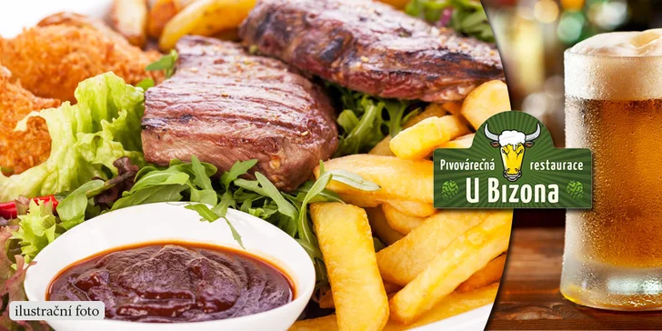Mixed grill s 600 g masa, k tomu hranolky a omáčky