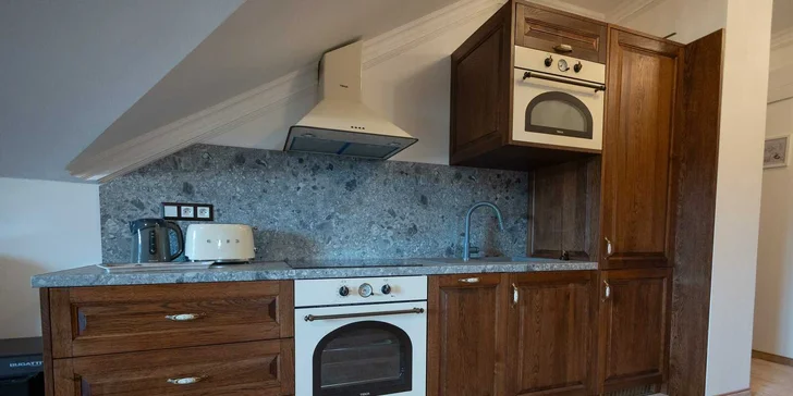 Kuchyňa v apartmáne Extra De Luxe je ako inak plne vybavená.