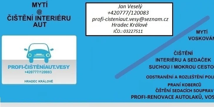 Kompletní vyčištění vozidla v Hradci Králové