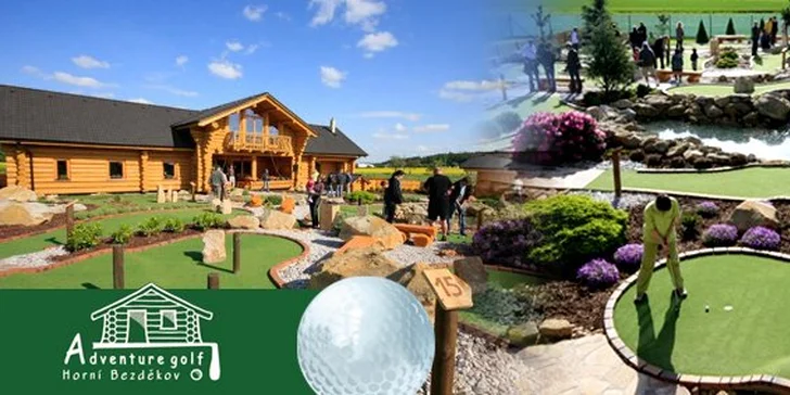 299 Kč za dvě hodiny zábavného adventure golfu a kávu s moučníkem PRO DVA! Úžasná hra vhodná pro všechny, dnes se slevou 50 %.