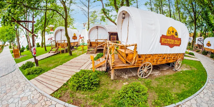 Netradiční pobyt ve westernovém voze až pro 4 i vstup do Energylandie