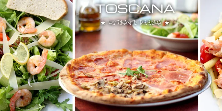 Poctivé pizzy, saláty, rizota i těstoviny dle výběru