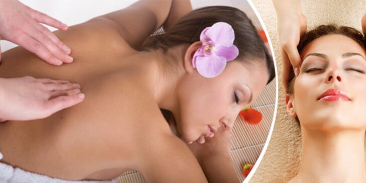 Relaxační tělová masáž zakončená antistresovou masáží hlavy