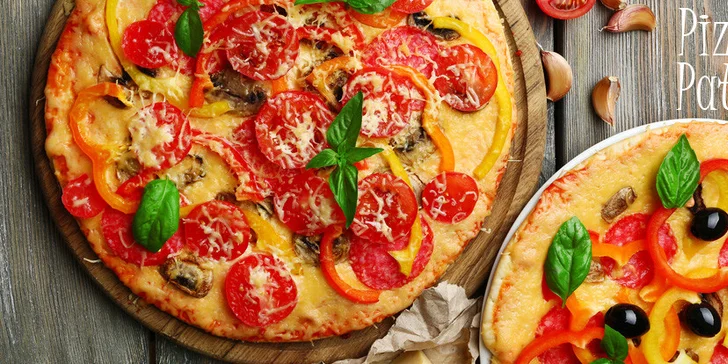 Dvě křupavé pizzy dle chuti z Pizzerie Patricie