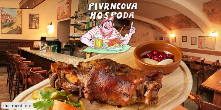 1600 g pečeného vepřového kolene U Pivrnce