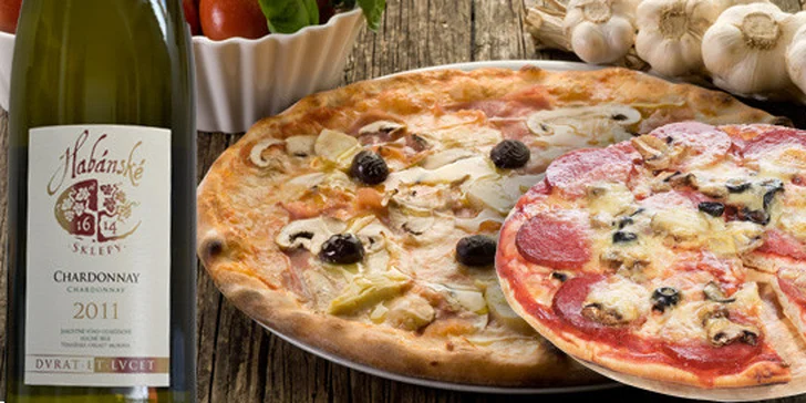 Dovoz DVOU pizz a vína za skvělou cenu až k vám domů! Na výběr také ideální varianta do kanceláře či permanentka na pět dovozů!