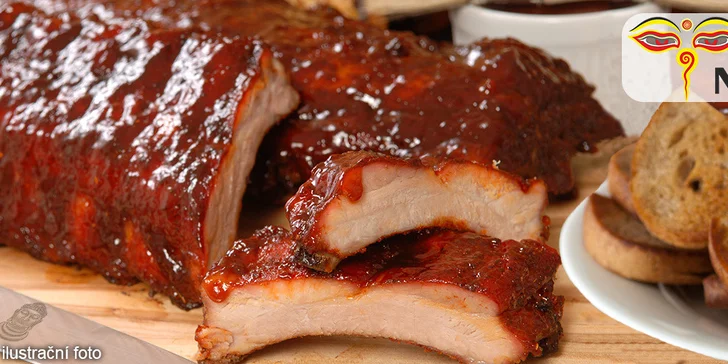 1 kg luxusně masitých zauzených grilovaných žebírek