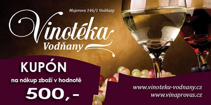 Poukaz na odběr zboží ve VINOTÉKA VODŇANY