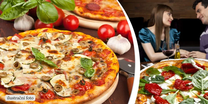 2 pizzy o průměru 32 cm podle výběru v pizzerii Honzík