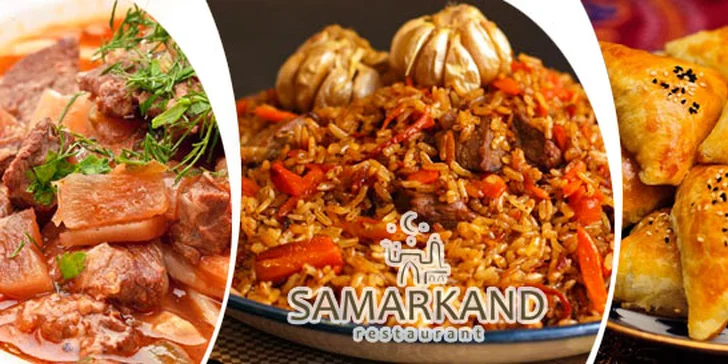 Menu pro dva v uzbecké restauraci Samarkand