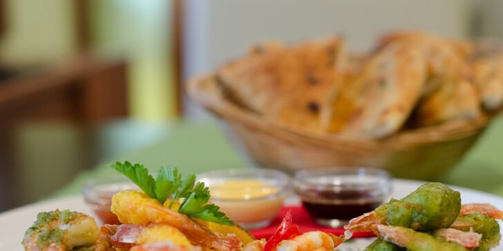 Výtečné krevety na 4 způsoby v restauraci Basilico