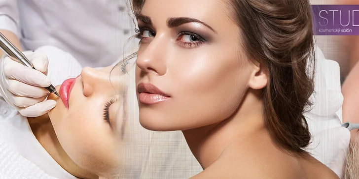 Permanentní make-up očních linek, obočí nebo rtů