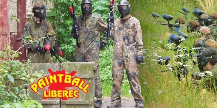 Paintballová přestřelka včetně vybavení a 100 kulí