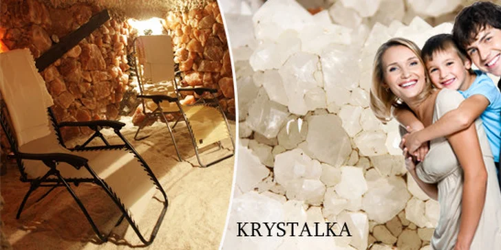 Solná jeskyně Krystalka - 2 vstupy pro dospělé a ke každému vstupu dítě zdarma