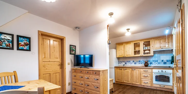 V každém apartmánu najdete plně vybavenou kuchyňku.