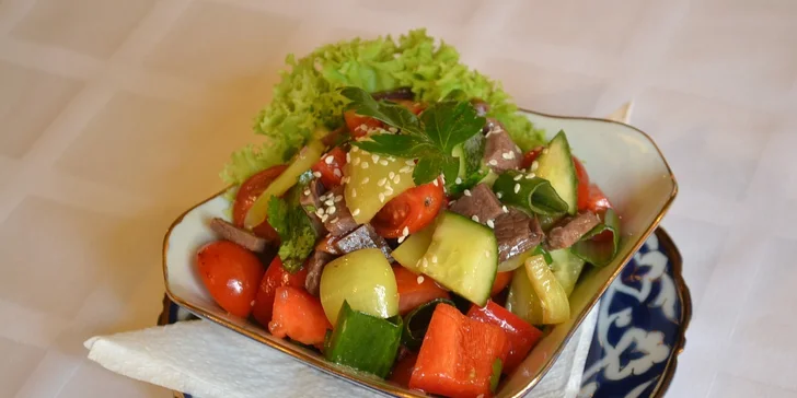 Menu pro dva v uzbecké restauraci Samarkand