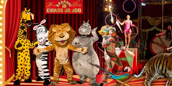 Vstupenky na show Madagaskar v cirkusu Jo-Joo