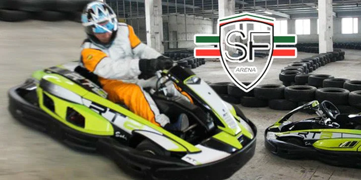 Adrenalinové jízdy na motokárách v aréně