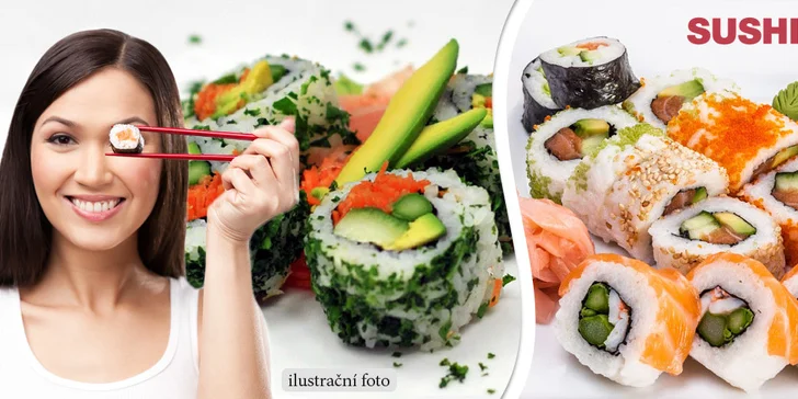 22 ks sushi s sebou ze Sushi Plus