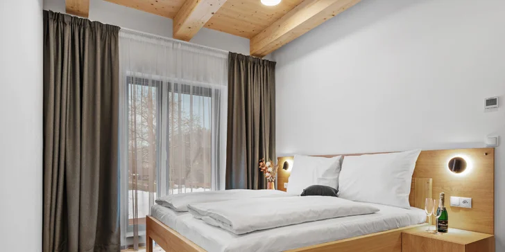 V největším apartmánu se pohodlně vyspí až 8 lidí.