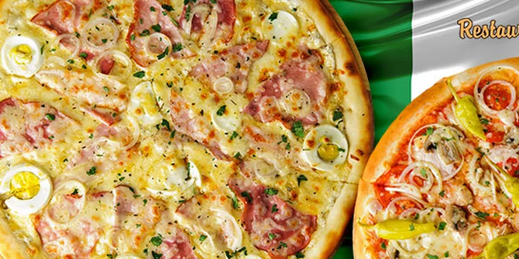 Dvě libovolné křupavé pizzy dle výběru