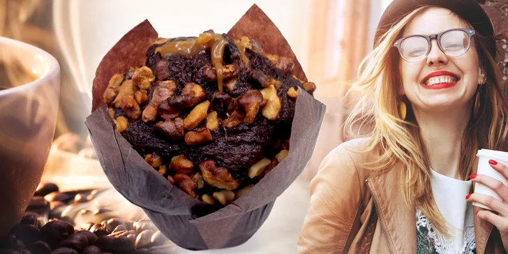 Káva a muffin z oblíbeného Yobaru