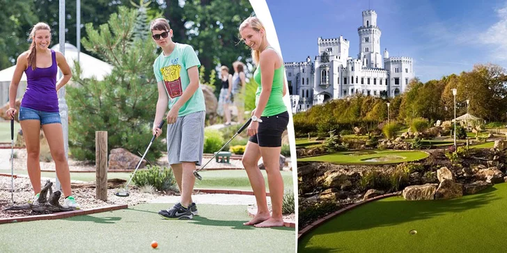 Adventure minigolf na 18 jamkovém hřišti v Hluboké
