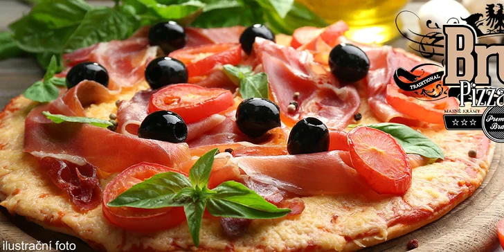 2 křupavé pizzy dle vašeho výběru v Pizza Baru Bruk