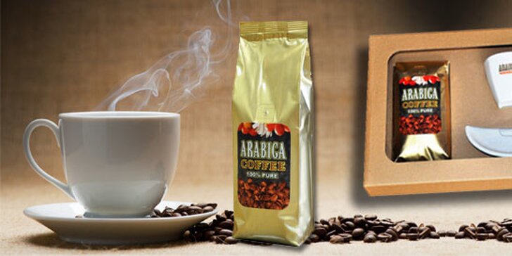 115 Kč za 200gramové balení lahodné mleté kávy Arabica Coffee 100% Pure. V nabídce i 500gramové nebo dárkové balení s hrnečkem.