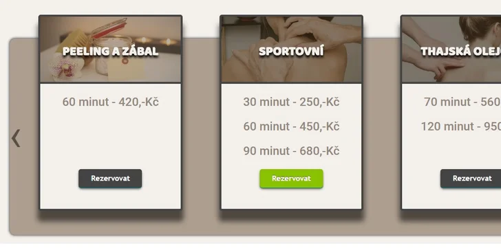 Na masáž se můžete objednat i on-line.