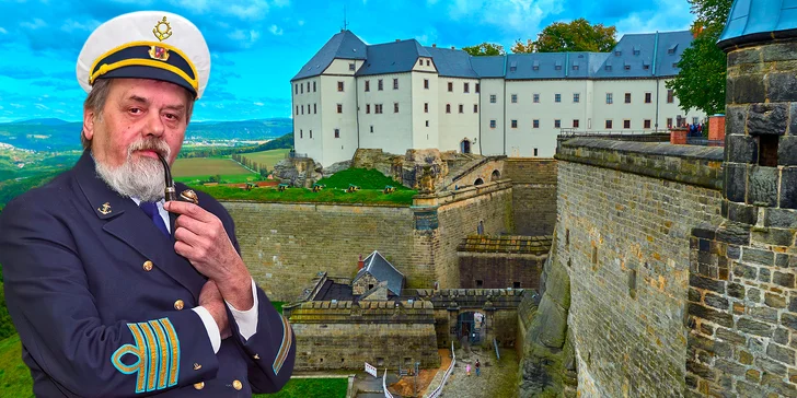 Dárkový lodní lístek na plavbu lodí na pevnost Königstein s obědem a průvodcem po celý den